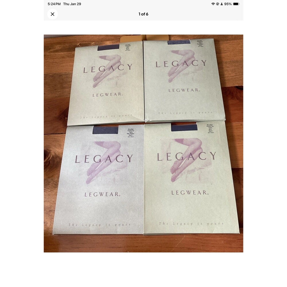 Legacy Tights Lot of 4 Size E Multiple Colors Control Top Tights Legwear NIP